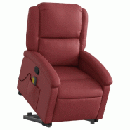 Fauteuil inclinable de massage Rouge bordeaux Similicuir Modèle Yermelora - 8721012167254