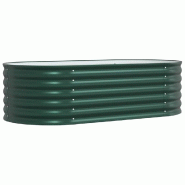 Helloshop26 - Jardinière surélevée moderne design minimaliste extérieur 160 x 80 x 44 cm en acier vert 02_0058910 - vert acier 3000240843235