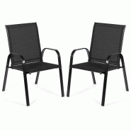 Helloshop26 - Lot de 2 chaises de patio jardin 56 x 72 x 90 cm confortables avec accoudoirs incurvés et tissu facile à sécher en 20_0011299 - 30002
