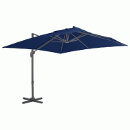 Helloshop26 - Parasol déporté avec mât en aluminium 3 x 3 m bleu azuré 02_0008483 - 3000452947769