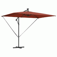 Helloshop26 - Parasol déporté en banane 294 x 200 x 270 cm ajustable durable design moderne en polyester terre cuite 02_0058770 - aluminium 30002407