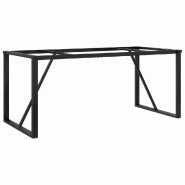 Helloshop26 - Pieds de table à manger cadre en O 160 x 80 x 73 cm stables et robustes design industriel en acier noir 02_0047231 - noir acier 3000234
