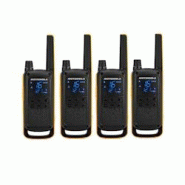Motorola T82 Extreme Quad – 4 talkies UHF, 10 km, noir/jaune, lampe LED - noir Polycarbonate 59T82EXQUADPACK Motorola T82 Extreme Quad – 4 talkies UHF, 10 km, noir/jaune, lampe LED - noir Polycarbonate 59T82EXQUADPACK