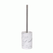 MSV Collection Toscana – Porte-brosse WC avec brosse en acier inoxydable, couleur blanche - blanc inox MS3169