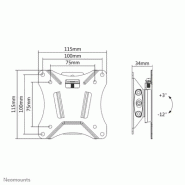Neomounts NM-W60BLACK Support d'écran mural 10-30" - inclinable