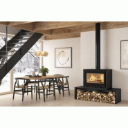 Poêle à bois dante 8.8 kw  nordica extraflame - livrée avec le banc_0