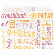 Sachet à frites papier ingraissable sans PFAS  Parole 12x9cm - par 1000