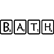 Sticker salle de bain Scrabble bath