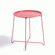 Table en métal rose D 54 x H 52cm