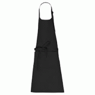 Tablier en coton bio noir - Taille unique - Kariban avec grande poche et boucle réglable Tablier en coton bio noir - Taille unique - Kariban avec grande poche et boucle réglable