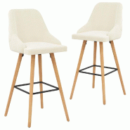 VidaXL Chaises De Bar Lot De 2 Crème Velours - beige 289556_0