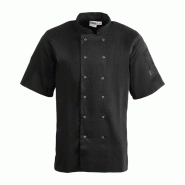 Whites Chefs Clothing Veste de cuisine mixte Whites Vegas manches courtes noire 3XL - XXXL noir A439-3XL