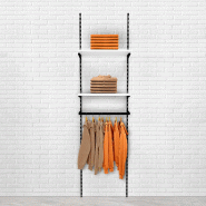 Élément de départ Cremablack penderie noir + 2 tablettes blanc L60xH240cm