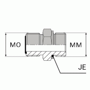 Adaptateur droit mâle ORFS x mâle ISO - MORFS9/16 / MI10X150 JE - Avec joint encastré