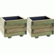 Bac à fleurs en pin traité First (Lot de 2) Jardipolys - multicolore 3700866370022 Bac à fleurs en pin traité First (Lot de 2) Jardipolys - multicolore 3700866370022