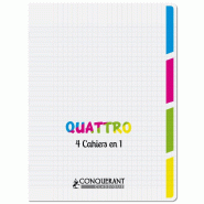 CONQUERANT Lot de 10 Cahier Quattro Classique PP piqué 24x32, 96p./48 feuilles 90g/m², Séyès, incolore - 3020120255026