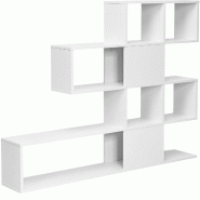 COSTWAY Bibliothèque à 4 étages, séparateur d'espace, étagère en bois - blanc Bois manufacturé ON32415IT