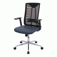 Décoshop26 - Chaise de bureau ergonomique pivotante avec accoudoirs en tissu mesh bleu-gris 04_0001884 - bleu 3000153932699