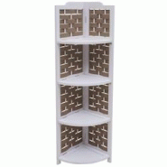 Décoshop26 - Étagère d'angle avec 4 étagères rabattables en bois de paulownia 110 cm treillis décoratif marron 04_0008639 - marron 3000262655939 Décoshop26 - Étagère d'angle avec 4 étagères rabattables en bois de paulownia 110 cm treillis décoratif marron 04_0008639 - marron 3000262655939