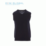 Pull / Gilet de travail marine homme - Coupe droite - Col en V - Coton et laine - Desk Payper_0