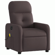 Fauteuil de massage inclinable électrique Marron foncé Tissu Modèle Seloria - 8721012220201