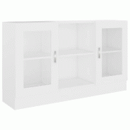 Helloshop26 - Armoire à vitrine moderne pratique 120 x 30,5 x 70 cm style épuré en bois d'ingénierie blanc 02_0047764 - blanc verre 3000234947819