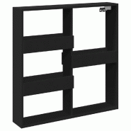 Helloshop26 - Armoire murale flottante noire moderne rangement gain de place 80 x 15 x 80 cm en bois d'ingénierie noir 02_0050522 - noir Bois massif