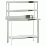 Helloshop26 - Table de travail de cuisine professionnelle avec étagère 110 x 55 x 150 cm acier inoxydable 02_0045422 - 3000220674316 Helloshop26 - Table de travail de cuisine professionnelle avec étagère 110 x 55 x 150 cm acier inoxydable 02_0045422 - 3000220674316