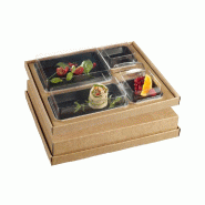 Kit plateau repas Ecokraft carton 4 assiettes Kanopée 36,6X29,5X6,5cm par 30