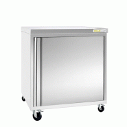 Meuble bas inox 600x600 mm sur roulettes PREMIUM - GOLDINOX - gris inox 3701770808717