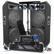 Pack Sono BM SONIC Ampli 4000W, Paire d'Enceintes LSC215 2x2000W, Table de Mixage Bluetooth, Portiques 8 Lumières LED+Clé 32G - 3666638036285
