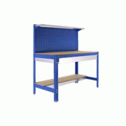 PROREGAL Établi BUFFALO avec paroi à outils, tiroir et étagère | HxLxP 84x150x61cm | Capacité de charge 600kg | Bleu - bleu métal RS41-07 PROREGAL Établi BUFFALO avec paroi à outils, tiroir et étagère | HxLxP 84x150x61cm | Capacité de charge 600kg | Bleu - bleu métal RS41-07