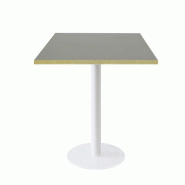 RestooTab - Table Rome blanc 60x60cm verde comodoro fenix chants couleur laiton - vert Bois manufacturé TB-ROM1-6060M-VER.CO-LAI