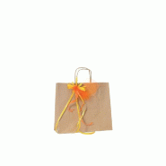 Sac kraft vergé brun avec poignées torsadées 45+14x36cm - paquet de 50
