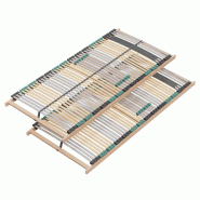 Sleepneo Sommier à lattes PREMIUM STRONG 200 – 200x200 cm, 7 zones, 42 lattes, bois de hêtre, fabriqué en Allemagne, jusqu'à 200 kg - marron LR0