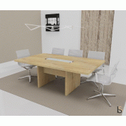 Table de réunion rectangulaire TAK - Mobel Linea. - Oui, 200, Chêne veiné_0