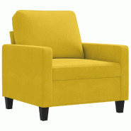 VidaXL Fauteuil Jaune 60 cm Velours Modèle Elmontix - Matériau naturel 359185