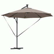 VidaXL Parasol Taupe 294 x 294 x 248 cm Polyester et Aluminium Modèle Titan Design Élite - 42003386