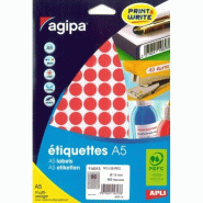 960 pastilles adhésives rouges, diamètre 15 mm (10 feuilles A5 / cdt) - 3270241143133