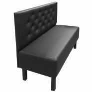 Banquette d'intérieur Cordoue avec dossier boutonné en simili cuir noir