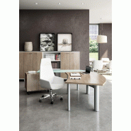 Bureau X time Next avec retour en verre et meuble  - Quadrifoglio. - 217, Orme, Gauche, 3 tiroirs_0