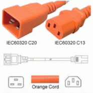 Câble d'alimentation C20/C13 15A ORANGE