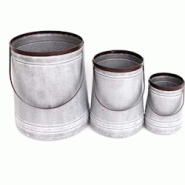 Ensemble de 3 pots porte-plante en zinc Sil - gris 5024418245148 Ensemble de 3 pots porte-plante en zinc Sil - gris 5024418245148