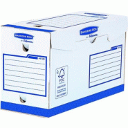 Fellowes Lot de 20 Boîtes à archives Bankers Box Heavy Duty, format A4+, larg. 150 mm, coloris blanc/bleu - 43859702893