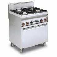 Fourneau gaz 4 feux sur four gaz | Lotus MagicProf 650 - Porte acier Fourneau gaz 4 feux sur four gaz | Lotus MagicProf 650 - Porte acier