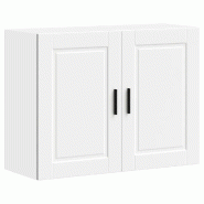 Helloshop26 - Armoire murale de cuisine moderne rangement efficace 80 x 31 x 60 cm en bois d'ingénierie blanc 02_0050372 - blanc Bois massif 30002363
