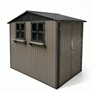Merax Abri de jardin en métal 4.33 m², remise à outils en acier galvanisé, abri de jardin avec 2 fenêtres, double porte verrouillable et, marron