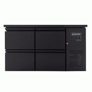 Vaiotec Table réfrigérée de bar EASYLINE, noire / 4 tiroirs - 280 l, 1465 x 520 mm - inox 10042