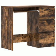 VidaXL Bureau Chêne fumé 90x45x76 cm Bois d'ingénierie Modèle Apex Élégance - marron 815507