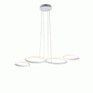 BeLight Suspension LED Atena métal blanc, télécommande incluse, LED CCT intégrée, câbles réglables, design minimaliste - blanc 8057724581386